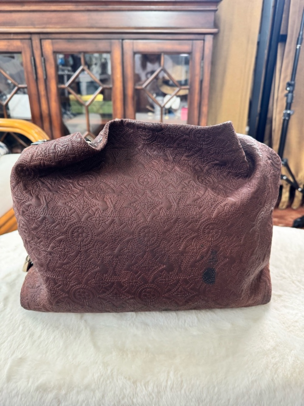 Louis Vuitton Antheia PM Hobo Plum Leather Authentic Shoulder Bag - Picture 4 of 16